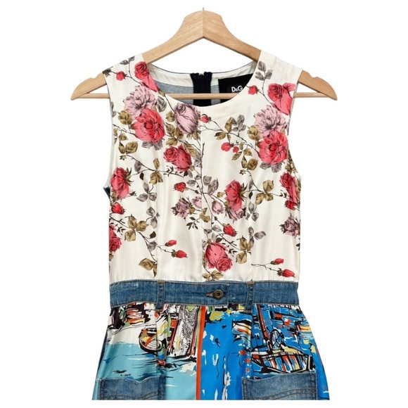 Dolce & Gabbana Silk Cotton Sleeveless Mini Dress Size IT 38 US XS - Picture 3 of 9